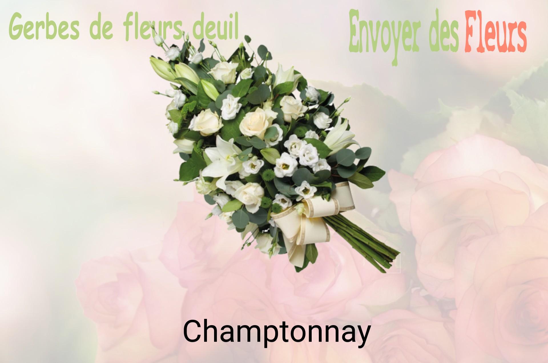 Gerbe de fleurs de deuil livrée à Champtonnay